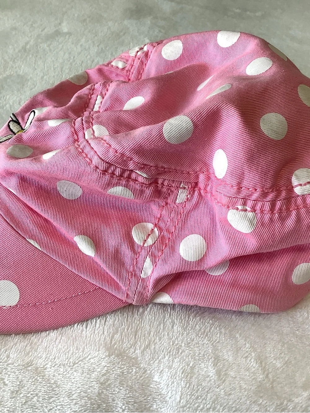 Disney Parks Minnie Mouse Pink White Polka Dot Youth Hat Adjustable